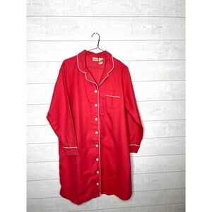 L.L. Bean VTG 90's pink flannel nightshirt Size Large Petite